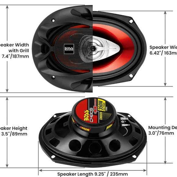 BOSS Audio Systems CH6920 Car Speakers - 350 Watts of Power Per Pair and 175 Wat - Picture 2 of 5